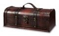 Holztruhe Antik  f�r 1 Flasche Wein mit Leder - 5 St�ck