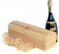 Holzkiste Truhe  f�r 1 Flasche mit Scharnier - VE: 5
