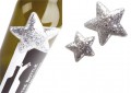 Flaschendeko Stern Glamour Silber in 2 Gr��en sortiert