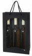 Traget�te Welle Schwarz mit Fenster f�r 3 Flaschen, VE:10 St�ck