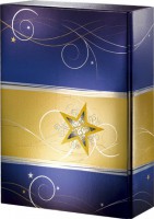 Weinverpackung Sternenzauber Blau Metallic f�r 2 Flaschen, 25 St�ck