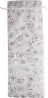 Flaschenbeutel Organza wei�/silber, 20 St�ck